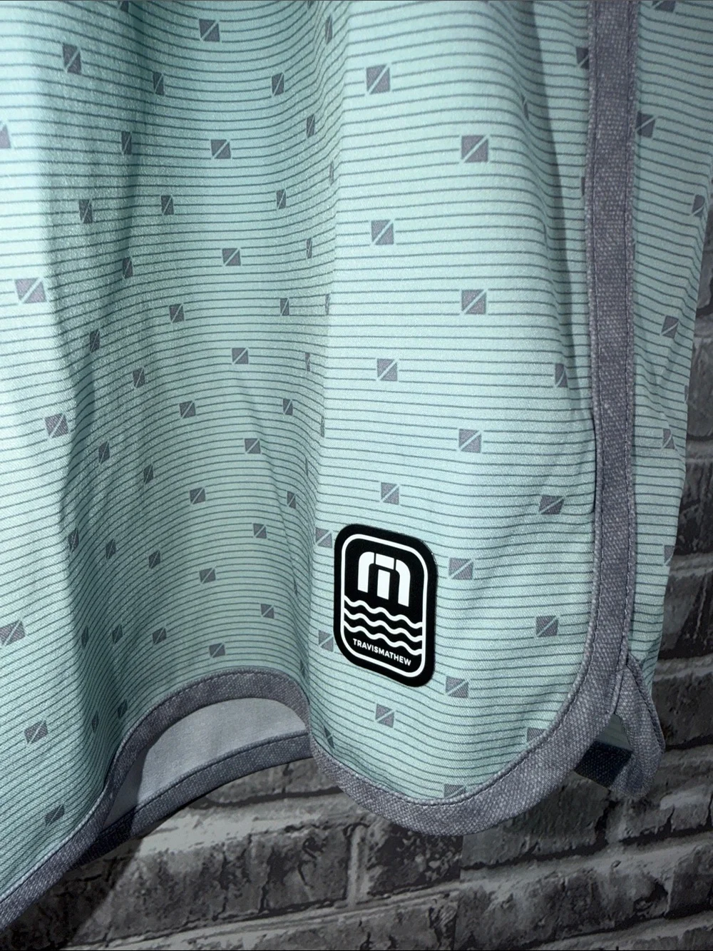 Travis Mathew Teal  Micro-Print Swim Shorts